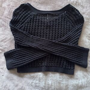 Wild Fable crochet sweater. Black, size M
